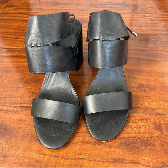 Rebecca Minkoff  leather block heel black sandals - Picture 2 of 6